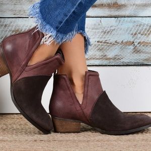 Genuine Leather Two-Toned Booties